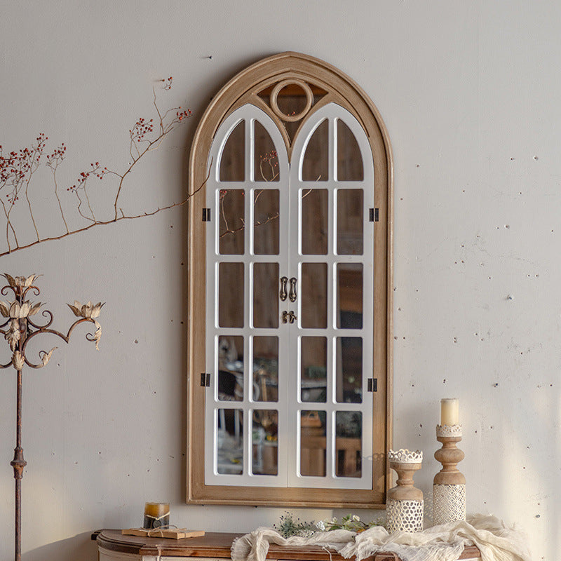 Traditional Farmhouse Rectangular Full-Length Mirror – Cedar & MDF Frame with Glass, Decorative Mirror for Living Room & Entryways