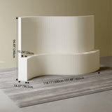 Modern Art Deco Foldable Room Divider – Curved-Edge Rectangular Panels in Kraft Paper and Acrylic for Living Room