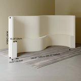 Modern Art Deco Foldable Room Divider – Curved-Edge Rectangular Panels in Kraft Paper and Acrylic for Living Room