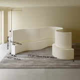 Modern Art Deco Foldable Room Divider – Curved-Edge Rectangular Panels in Kraft Paper and Acrylic for Living Room