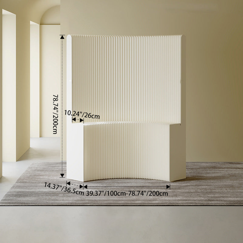 Modern Art Deco Foldable Room Divider – Curved-Edge Rectangular Panels in Kraft Paper and Acrylic for Living Room