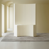 Modern Art Deco Foldable Room Divider – Curved-Edge Rectangular Panels in Kraft Paper and Acrylic for Living Room