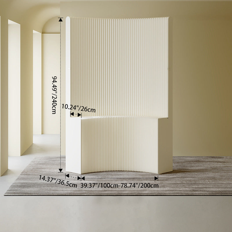 Modern Art Deco Foldable Room Divider – Curved-Edge Rectangular Panels in Kraft Paper and Acrylic for Living Room