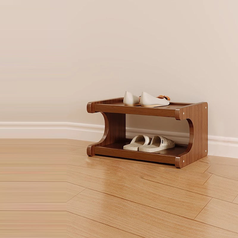Contemporary Scandinavian Rectangular Nan Bamboo MDF Storage Shelf – 2/3/4/5/6-Tier Shoe Organizer for Entryways & Living Rooms