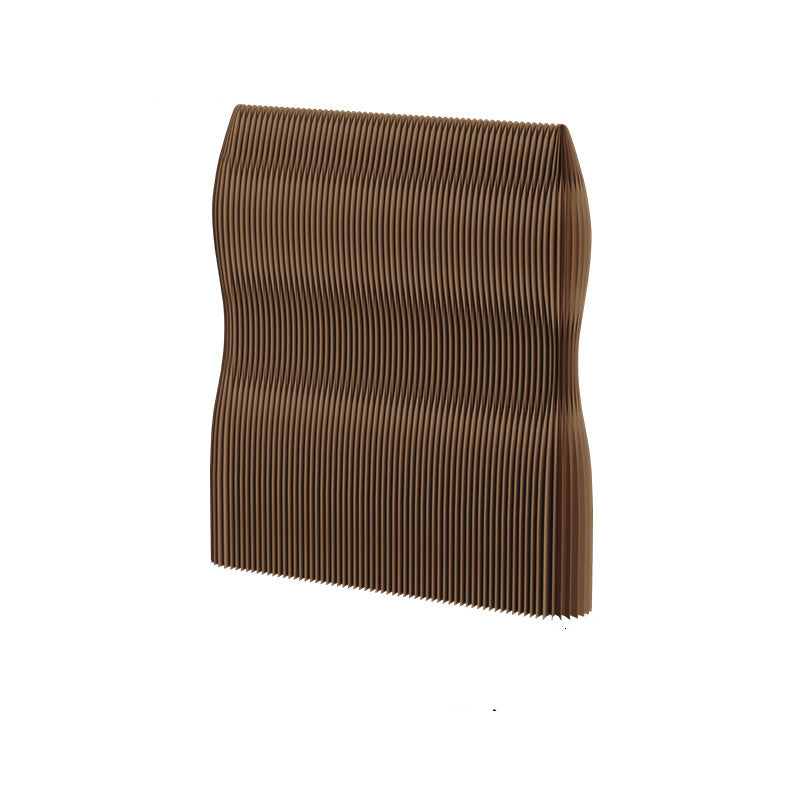 Modern Art Deco Foldable Room Divider - Rectangular Curved Design in Kraft Paper and Acrylic for Living Room