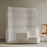 Modern Art Deco Foldable Room Divider - Rectangular Curved Design in Kraft Paper and Acrylic for Living Room