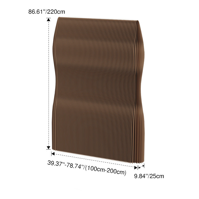 Modern Art Deco Foldable Room Divider - Rectangular Curved Design in Kraft Paper and Acrylic for Living Room