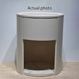 Luxurious Modern White Nightstand with White Stone Slab Top and One Drawer – Elegant Bedside Table for the Bedroom