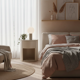 Luxurious Modern White Nightstand with White Stone Slab Top and One Drawer – Elegant Bedside Table for the Bedroom