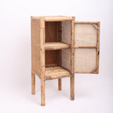 Elegant Traditional Chinese Slim Storage Cabinet in Natural Indonesian Rattan & Handwoven Finish – Space-Saving Sideboard for Living Room