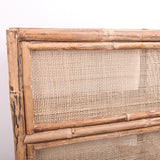 Traditional Chinese Rectangular Bookshelf with Handwoven Natural Indonesian Rattan — 3-Tier, Large-Capacity Storage Shelf for Living Room