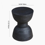 Nordic Round Side Table – Hourglass Design, Black Art Deco End Table for Living Room, Contemporary Scandinavian Style