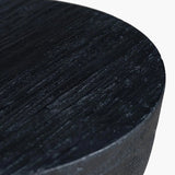 Nordic Round Side Table – Hourglass Design, Black Art Deco End Table for Living Room, Contemporary Scandinavian Style
