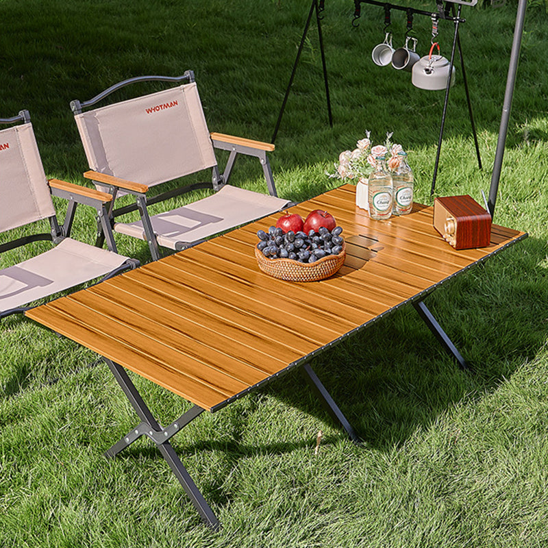 Modern Minimalist Rectangular Carbon Steel Outdoor Folding Table - Durable & Space-Saving