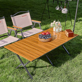 Modern Minimalist Rectangular Carbon Steel Outdoor Folding Table - Durable & Space-Saving