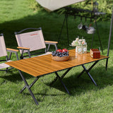 Modern Minimalist Rectangular Carbon Steel Outdoor Folding Table - Durable & Space-Saving