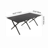 Modern Minimalist Rectangular Carbon Steel Outdoor Folding Table - Durable & Space-Saving
