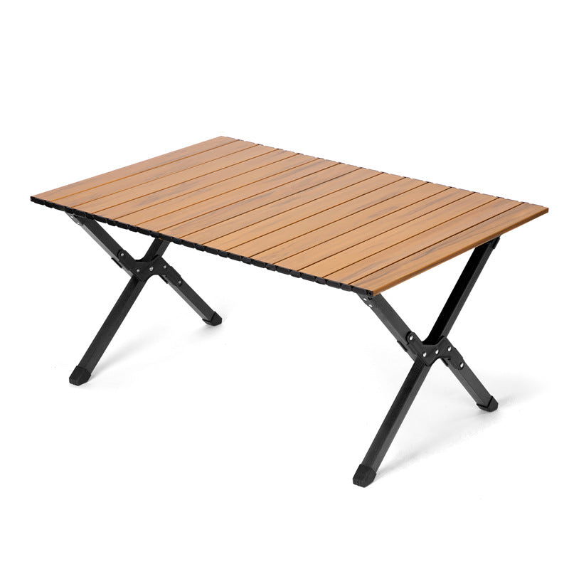 Modern Minimalist Rectangular Carbon Steel Outdoor Folding Table - Durable & Space-Saving