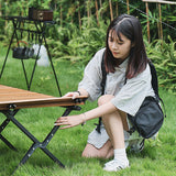 Modern Minimalist Rectangular Carbon Steel Outdoor Folding Table - Durable & Space-Saving