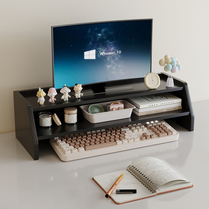 Contemporary Scandinavian MDF Desk Organizer – Rectangular Desktop Storage, 2/3-Tier with 1 Drawer for Office & Bedroom