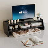 Contemporary Scandinavian MDF Desk Organizer – Rectangular Desktop Storage, 2/3-Tier with 1 Drawer for Office & Bedroom