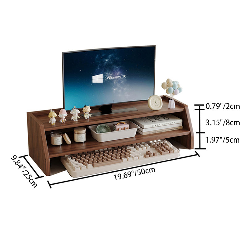 Contemporary Scandinavian MDF Desk Organizer – Rectangular Desktop Storage, 2/3-Tier with 1 Drawer for Office & Bedroom