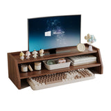 Contemporary Scandinavian MDF Desk Organizer – Rectangular Desktop Storage, 2/3-Tier with 1 Drawer for Office & Bedroom