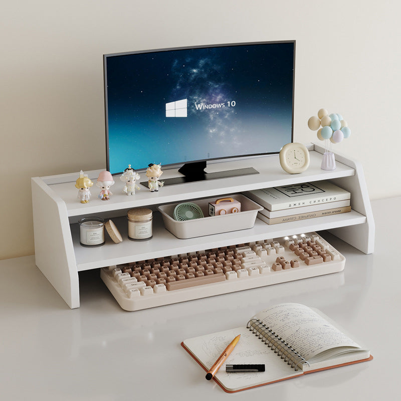 Contemporary Scandinavian MDF Desk Organizer – Rectangular Desktop Storage, 2/3-Tier with 1 Drawer for Office & Bedroom
