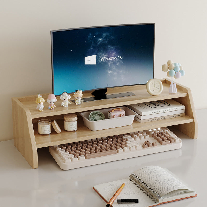 Contemporary Scandinavian MDF Desk Organizer – Rectangular Desktop Storage, 2/3-Tier with 1 Drawer for Office & Bedroom