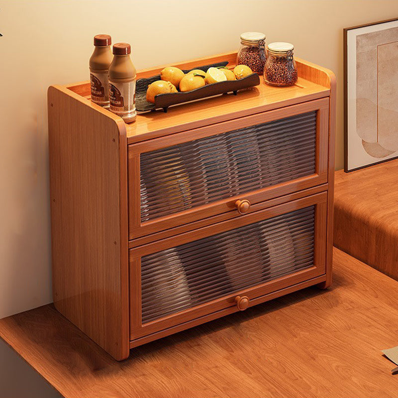 Contemporary Scandinavian Nano Bamboo MDF Acrylic Desktop Storage Shelf – 2/3-Tier Rectangular Organizer for Bedroom