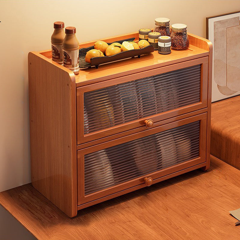Contemporary Scandinavian Nano Bamboo MDF Acrylic Desktop Storage Shelf – 2/3-Tier Rectangular Organizer for Bedroom