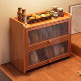 Contemporary Scandinavian Nano Bamboo MDF Acrylic Desktop Storage Shelf – 2/3-Tier Rectangular Organizer for Bedroom