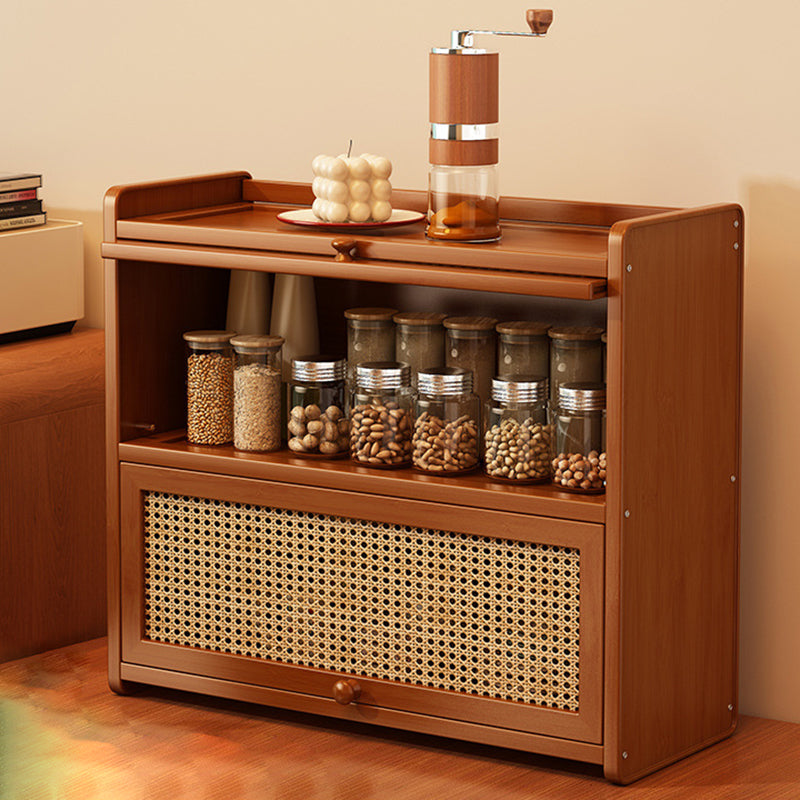 Contemporary Scandinavian Nano Bamboo MDF Acrylic Desktop Storage Shelf – 2/3-Tier Rectangular Organizer for Bedroom