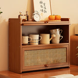 Contemporary Scandinavian Nano Bamboo MDF Acrylic Desktop Storage Shelf – 2/3-Tier Rectangular Organizer for Bedroom