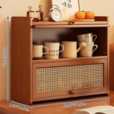 Contemporary Scandinavian Nano Bamboo MDF Acrylic Desktop Storage Shelf – 2/3-Tier Rectangular Organizer for Bedroom