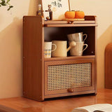 Contemporary Scandinavian Nano Bamboo MDF Acrylic Desktop Storage Shelf – 2/3-Tier Rectangular Organizer for Bedroom