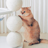 Stylish Contemporary Scandinavian Round Cat Tree – 5-Tier, Solid Pine & MDF with Iron, Sisal & Acrylic Accents for Living Room