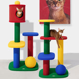 Modern Rectangular Cat Tree – 2/3/4-Tier Multi-Level with Particleboard, Corrugated Paper, Sisal & Jute (EPS Core) for Living Room