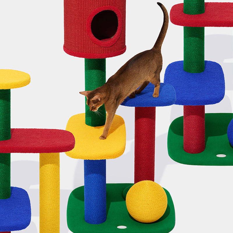 Modern Rectangular Cat Tree – 2/3/4-Tier Multi-Level with Particleboard, Corrugated Paper, Sisal & Jute (EPS Core) for Living Room