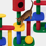 Modern Rectangular Cat Tree – 2/3/4-Tier Multi-Level with Particleboard, Corrugated Paper, Sisal & Jute (EPS Core) for Living Room