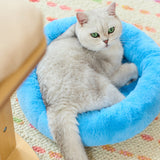 Modern Scandinavian Round Cat Tree, 5-Tier with Velvet Fabric, Particleboard Base, Paper Rope & Paper Tube – Perfect for the Living Room