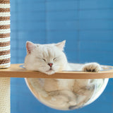 Modern Scandinavian Round Cat Tree, 5-Tier with Velvet Fabric, Particleboard Base, Paper Rope & Paper Tube – Perfect for the Living Room