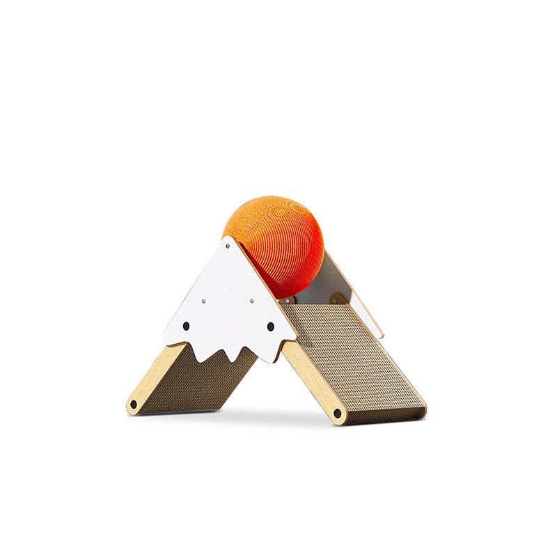 Contemporary Triangular MDF Cat Tree with Corrugated Paper and Sisal – Snow Mountain Design for Bedroom