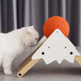 Contemporary Triangular MDF Cat Tree with Corrugated Paper and Sisal – Snow Mountain Design for Bedroom