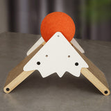 Contemporary Triangular MDF Cat Tree with Corrugated Paper and Sisal – Snow Mountain Design for Bedroom
