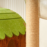 Modern Rectangular MDF Cat Tree with Velvet-Felt Finish and Sisal Scratching Posts — 2/3/4-Tier Tree House for Living Room