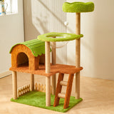 Modern Rectangular MDF Cat Tree with Velvet-Felt Finish and Sisal Scratching Posts — 2/3/4-Tier Tree House for Living Room