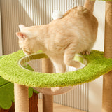 Modern Rectangular MDF Cat Tree with Velvet-Felt Finish and Sisal Scratching Posts — 2/3/4-Tier Tree House for Living Room
