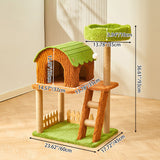 Modern Rectangular MDF Cat Tree with Velvet-Felt Finish and Sisal Scratching Posts — 2/3/4-Tier Tree House for Living Room