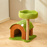 Modern Rectangular MDF Cat Tree with Velvet-Felt Finish and Sisal Scratching Posts — 2/3/4-Tier Tree House for Living Room
